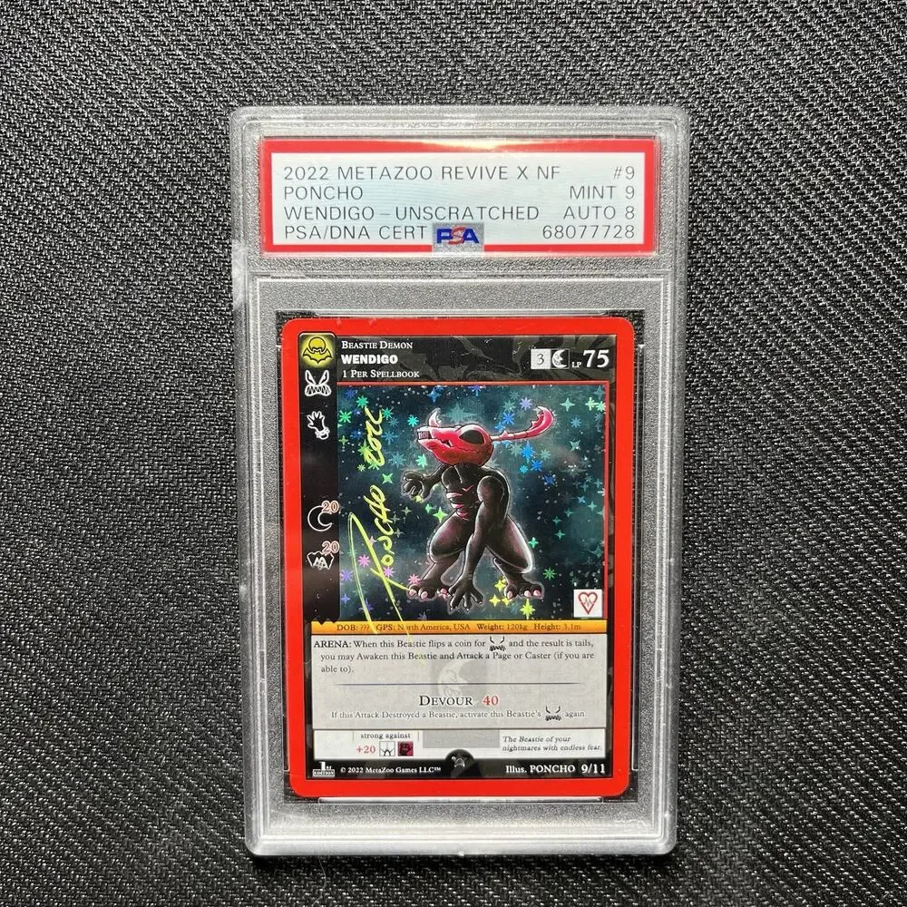 Metazoo Wendigo PSA 9 Autograph 8 Nightfall Revive Full Holo Signed Auto